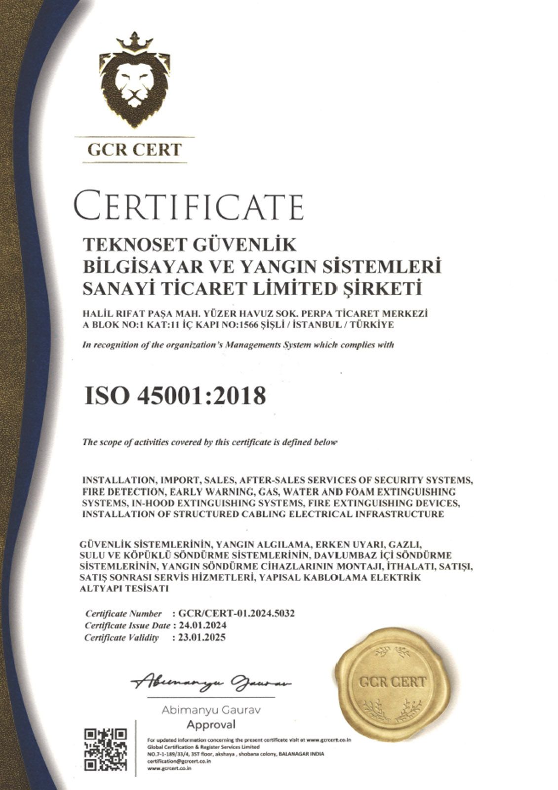 ISO 45001-2018 Belgesi